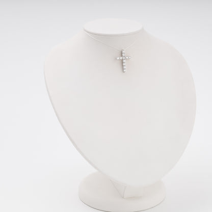Diamond cross pendant on full bust display - Kabluchka store